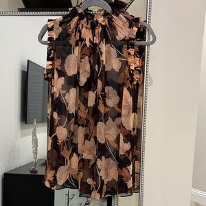 Zimmermann Black and Tan Floral Skirt